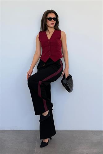 Siyah Şerit Detaylı Bol Paça Kadın Eşofman MG2441 