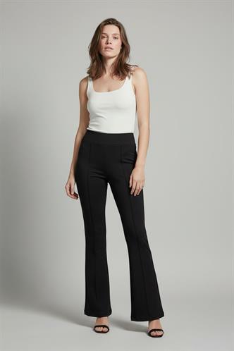 Siyah Yüksek Bel Flare Paça Şık Günlük Kadın Tayt MG2645
