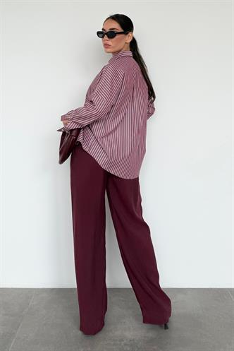 Bordo Elastik Belli Bol Kesim Pantolon MG2020