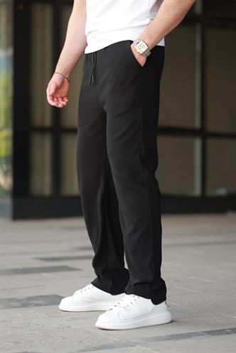 Siyah Beli Ayarlanabilir Cep Detaylı Bol Pantolon 6545