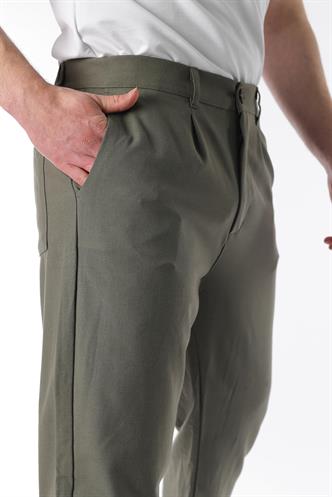 Haki Regular Fit Düz Kesim Yan Cepli Erkek Pantolon 6540