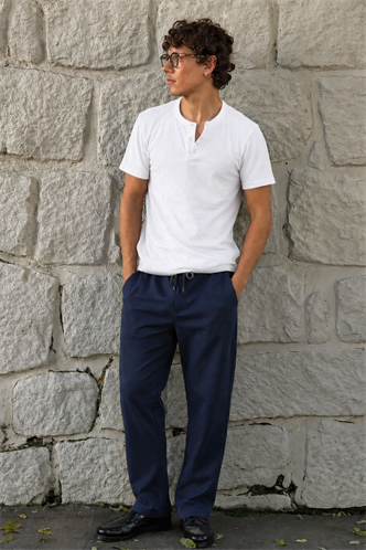 Navy Blue Basic Jogger Trousers 5486