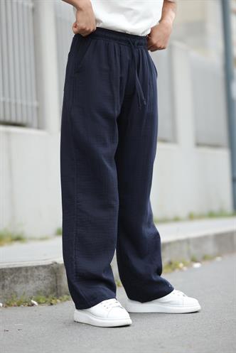 Lacivert %100 Pamuklu Rahat Kesim Erkek Pantolon E6562