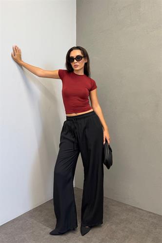 Siyah Geniş Paça Kadın Pantolon MG1982
