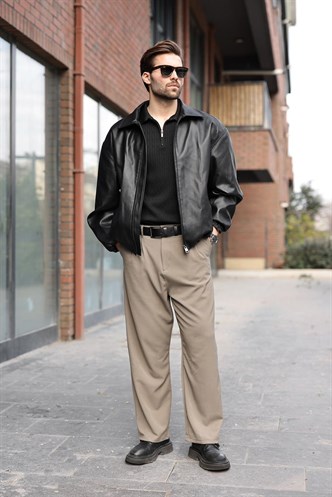 Haki Pilili Relaxed Fit Pantolon E6588