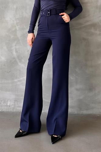 Lacivert İspanyol Paça Kadın Kumaş Pantolon MG2303