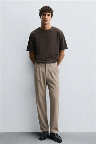 Haki Pilili Relaxed Fit Pantolon E6588