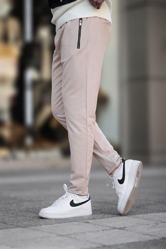 Bej Fermuar Detaylı Erkek Pantolon 6520