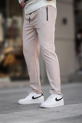 Bej Fermuar Detaylı Erkek Pantolon 6520