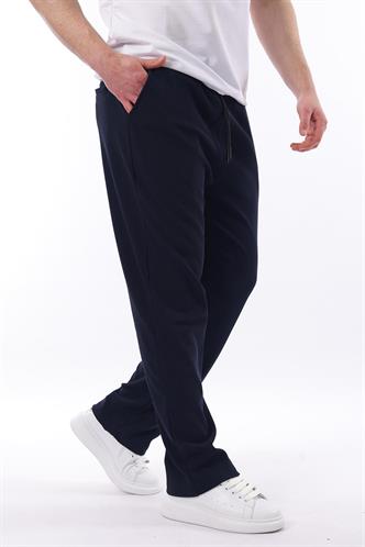 Lacivert Beli Ayarlanabilir Cep Detaylı Bol Pantolon 6545