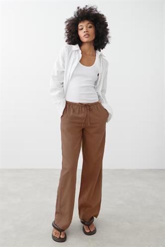 Kahverengi Elastik Belli Bol Kesim Pantolon MG2020