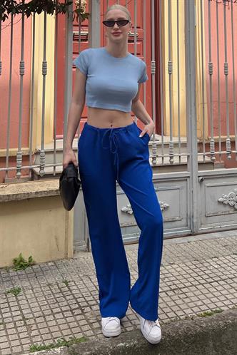 Saks Krinkıl Kumaş Basic Kadın Plaj Pantolon MG1778