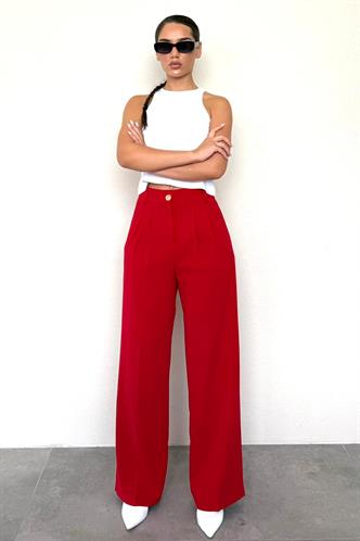 Kırmızı Kadın Palazzo Pantolon Mg2525
