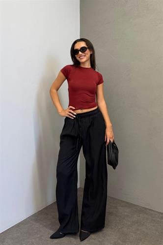 Siyah Geniş Paça Kadın Pantolon MG1982