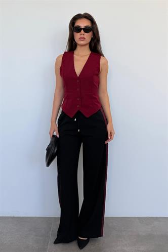 Siyah Şerit Detaylı Bol Paça Kadın Eşofman MG2441 