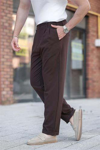 Acı Kahverengi Rahat Kesim Erkek Kumaş Pantolon E6577