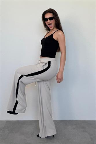 Bej Şerit Detaylı Bol Paça Kadın Eşofman MG2441 