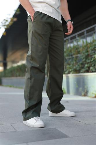 Haki Bol Paça Beli Bağlamalı Erkek Pantolon E7403