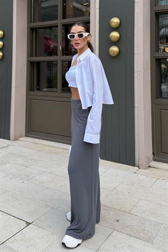 Füme Yüksek Bel Rahat Kesim Geniş Paça Kadın Eşofman MG2309