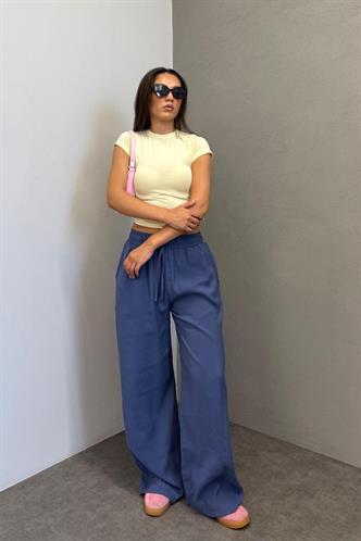İndigo Geniş Paça Kadın Pantolon MG1982