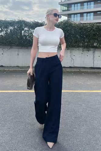 Siyah Kemerli Bol Paça Pantolon MG1992