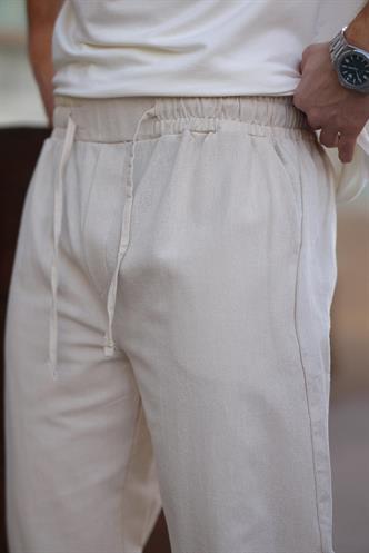 Bej %100 Pamuklu Rahat Kesim Erkek Pantolon E6565