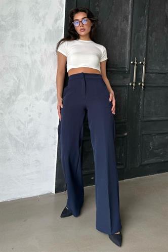 Lacivert Yüksek Bel Kumaş Pantolon MG2284