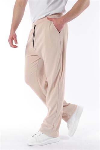 Bej Beli Ayarlanabilir Cep Detaylı Bol Pantolon 6545