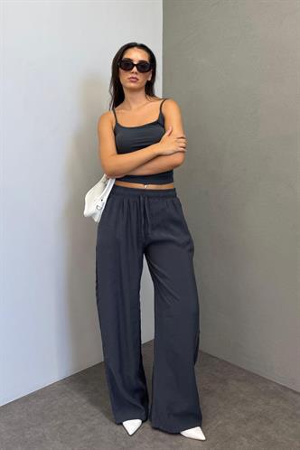 Antrasit Geniş Paça Kadın Pantolon MG1982