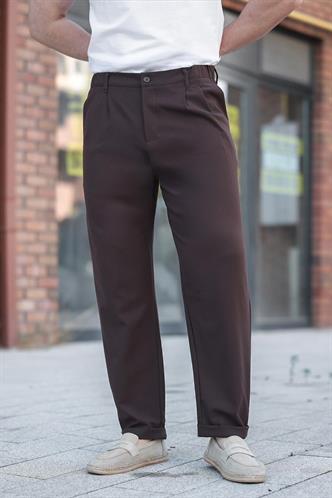 Acı Kahverengi Rahat Kesim Erkek Kumaş Pantolon E6577