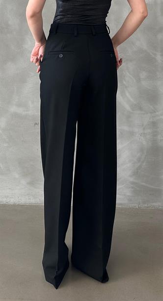 Siyah Yüksek Bel Kumaş Pantolon MG2285