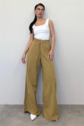 Hardal Yüksek Bel Bol Paça Pantolon MG2408