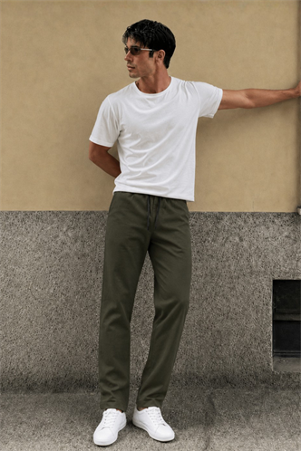 Khaki Basic Jogger Trousers 5486