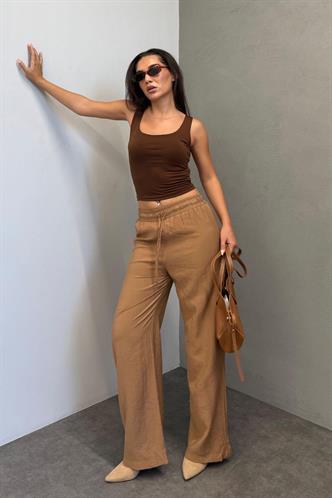Camel Geniş Paça Kadın Pantolon MG1982