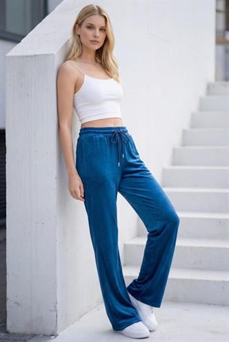 Lacivert Bol Paça Kadife Eşofman  MG2283