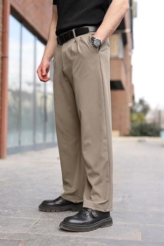 Haki Pilili Relaxed Fit Pantolon E6588