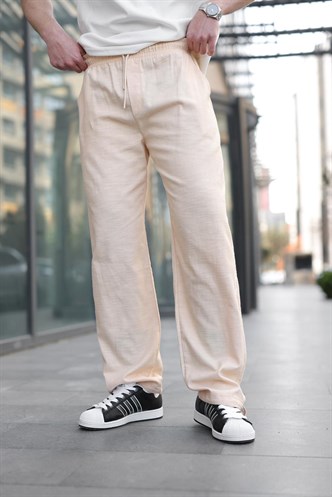 Paça Detaylı Rahat Kesim Erkek Bej Pantolon 6532