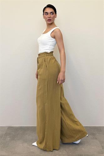 Hardal Yüksek Bel Bol Paça Pantolon MG2408