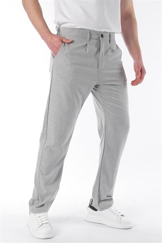 Gri Regular Fit Düz Kesim Yan Cepli Erkek Pantolon 6540