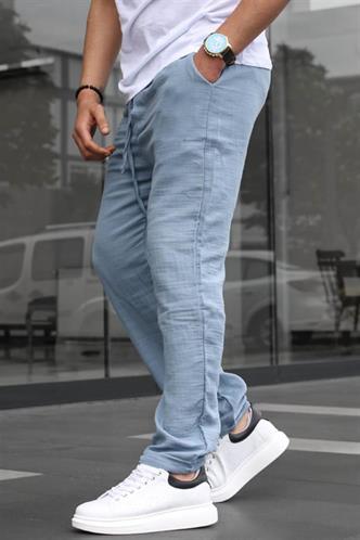 Açık Mavi Müslin Kumaş Erkek Basic Pantolon 6507