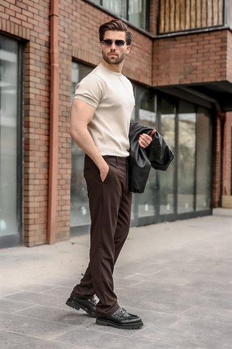 Kahverengi Basic Erkek Pantolon E6576
