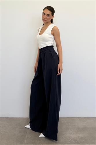 Lacivert Yüksek Bel Bol Paça Pantolon MG2408