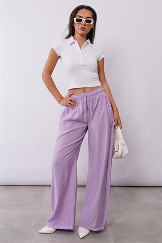 Lila Geniş Paça Kadın Pantolon MG1982