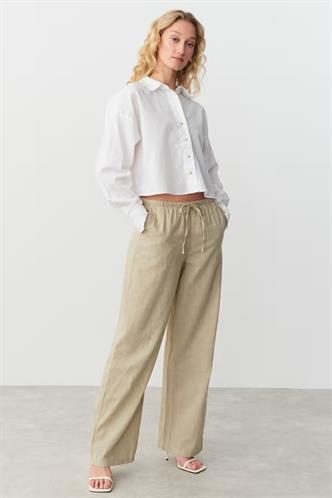 Bej Elastik Belli Bol Kesim Pantolon MG2020