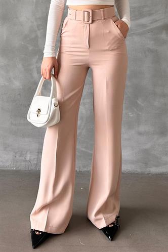 Bej İspanyol Paça Kadın Kumaş Pantolon MG2303