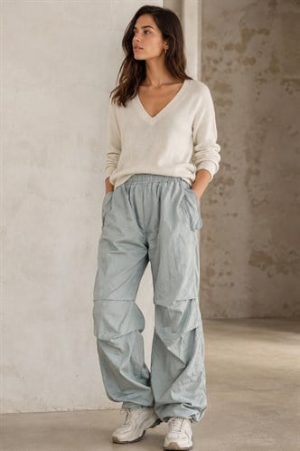 Mint Yeşili Paraşüt Jogger Kadın Pantolon MG1726