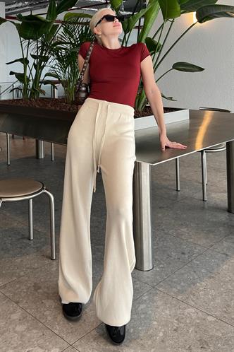 Bej Beli Ayarlanabilir Geniş Paça Pantolon MG2089