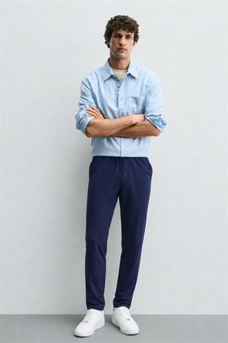 Madmext Men Navy Blue Jogger Trousers 4242