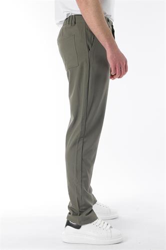 Haki Regular Fit Düz Kesim Yan Cepli Erkek Pantolon 6540