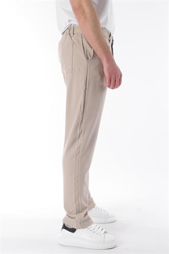 Bej Regular Fit Düz Kesim Yan Cepli Erkek Pantolon 6540